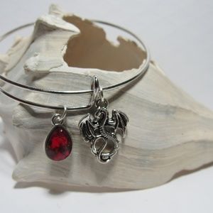 Red Dragon Adjustable Charm Bracelet Bangle
